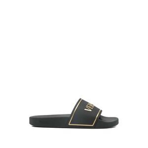 Versace Men Slide Sandals With Embossed Logo